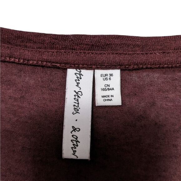 & OTHER STORIES Wool Blend Scoop Neck Short Sleeve Top 6 - Picture 3 of 7